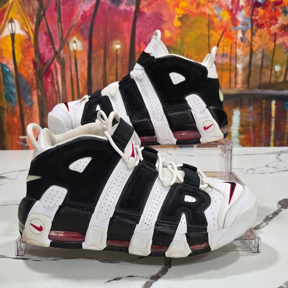 Nike Air More Uptempo Black White Red Size 9 Bulls Scottie Pippen 414962-105